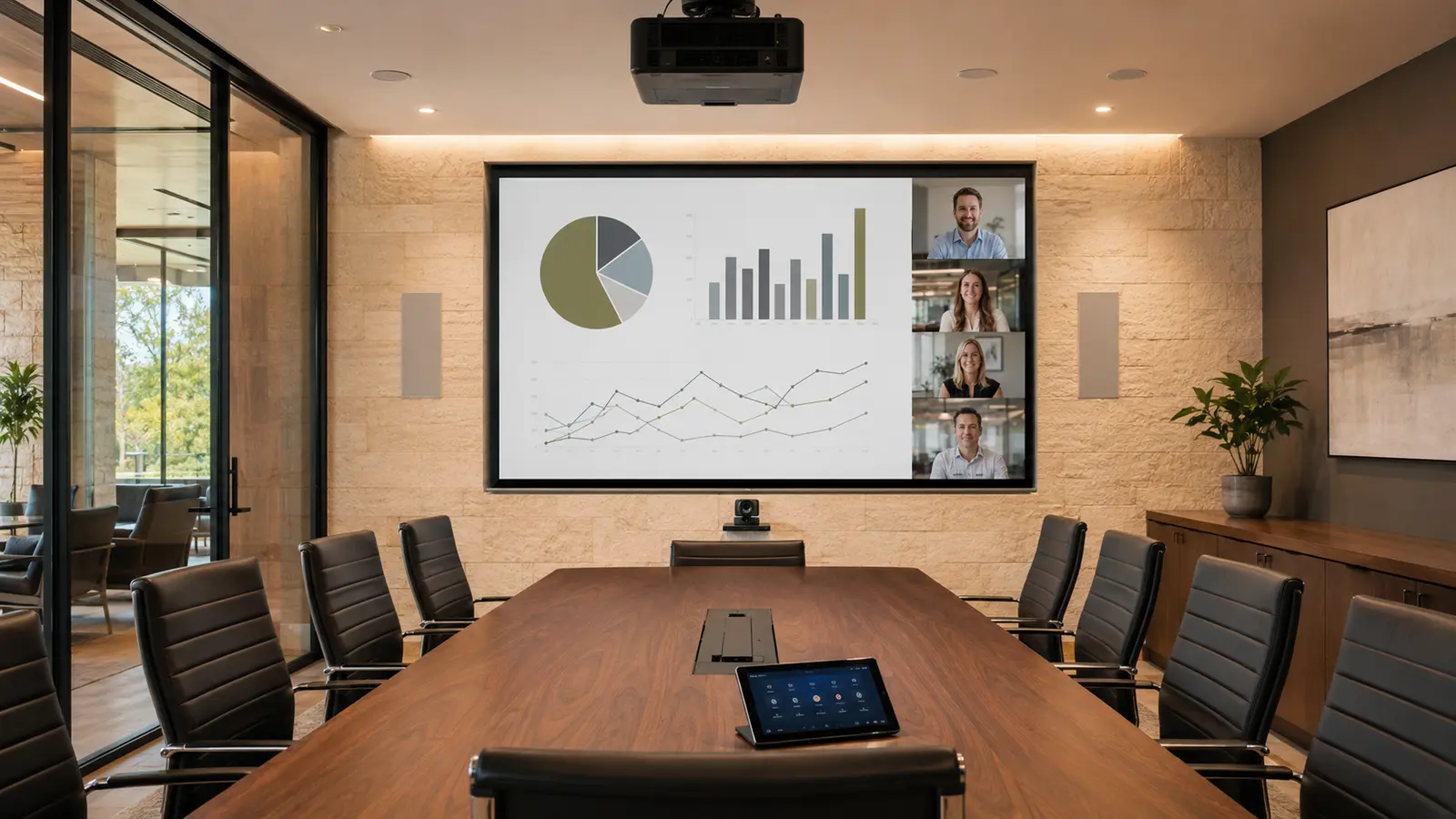 Conference Room AV & Video Conferencing in a sleek modern South Central Texas property by Elite Home Entertainment