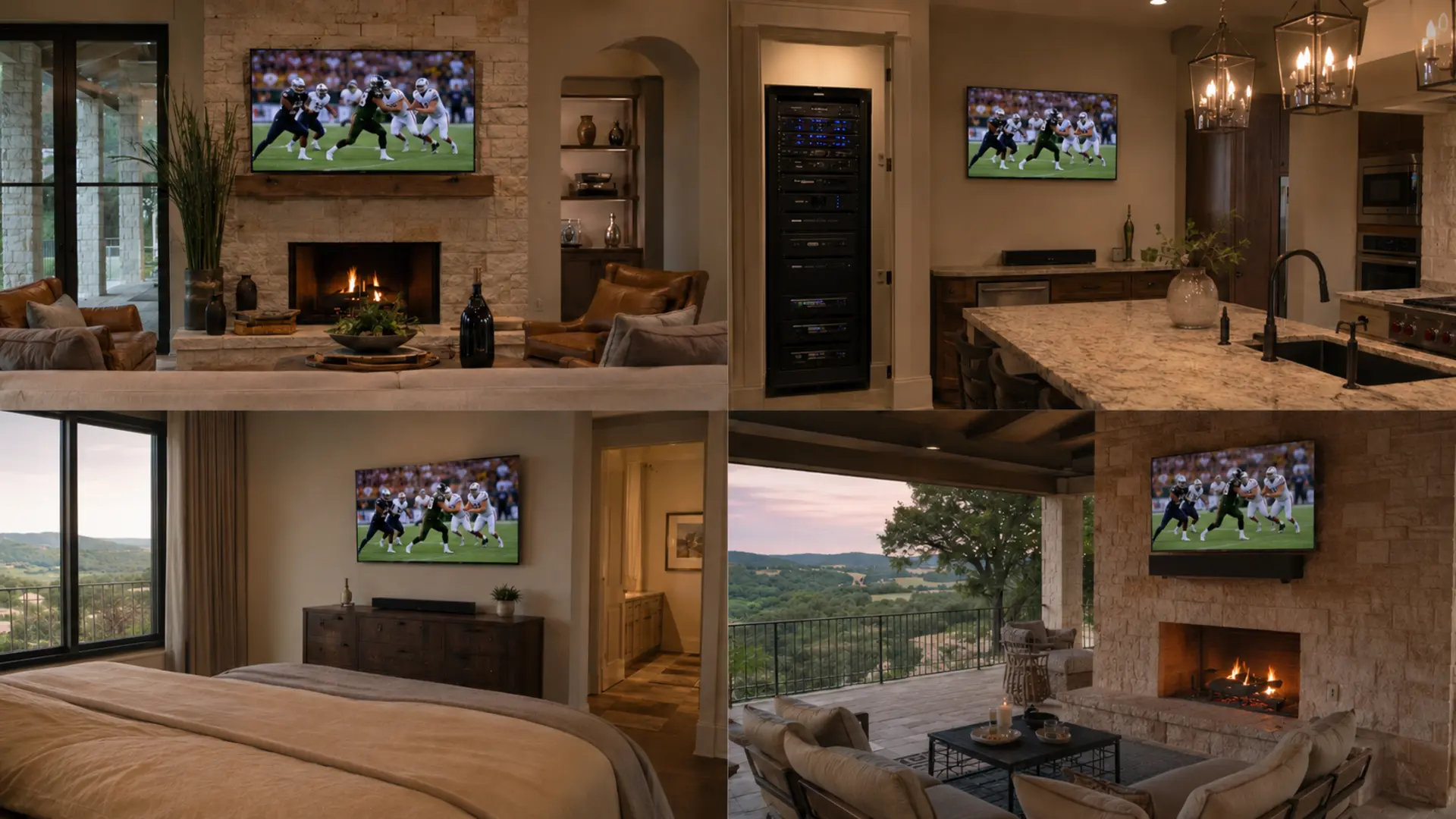 Multi-Room 4K Video Distribution in a sleek modern South Central Texas property by Elite Home Entertainment