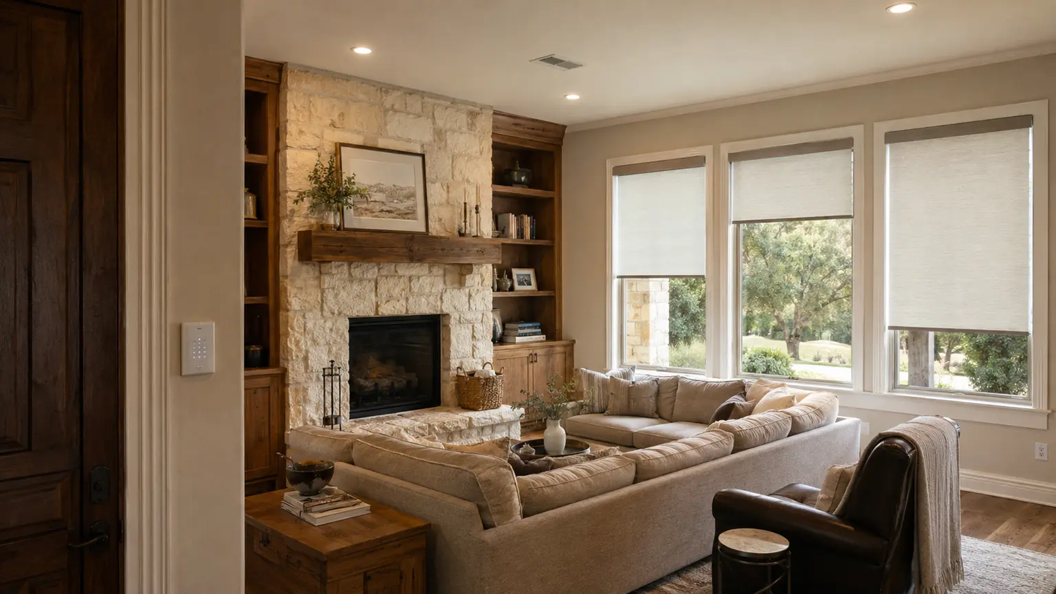 Lutron lighting and motorized shade installation