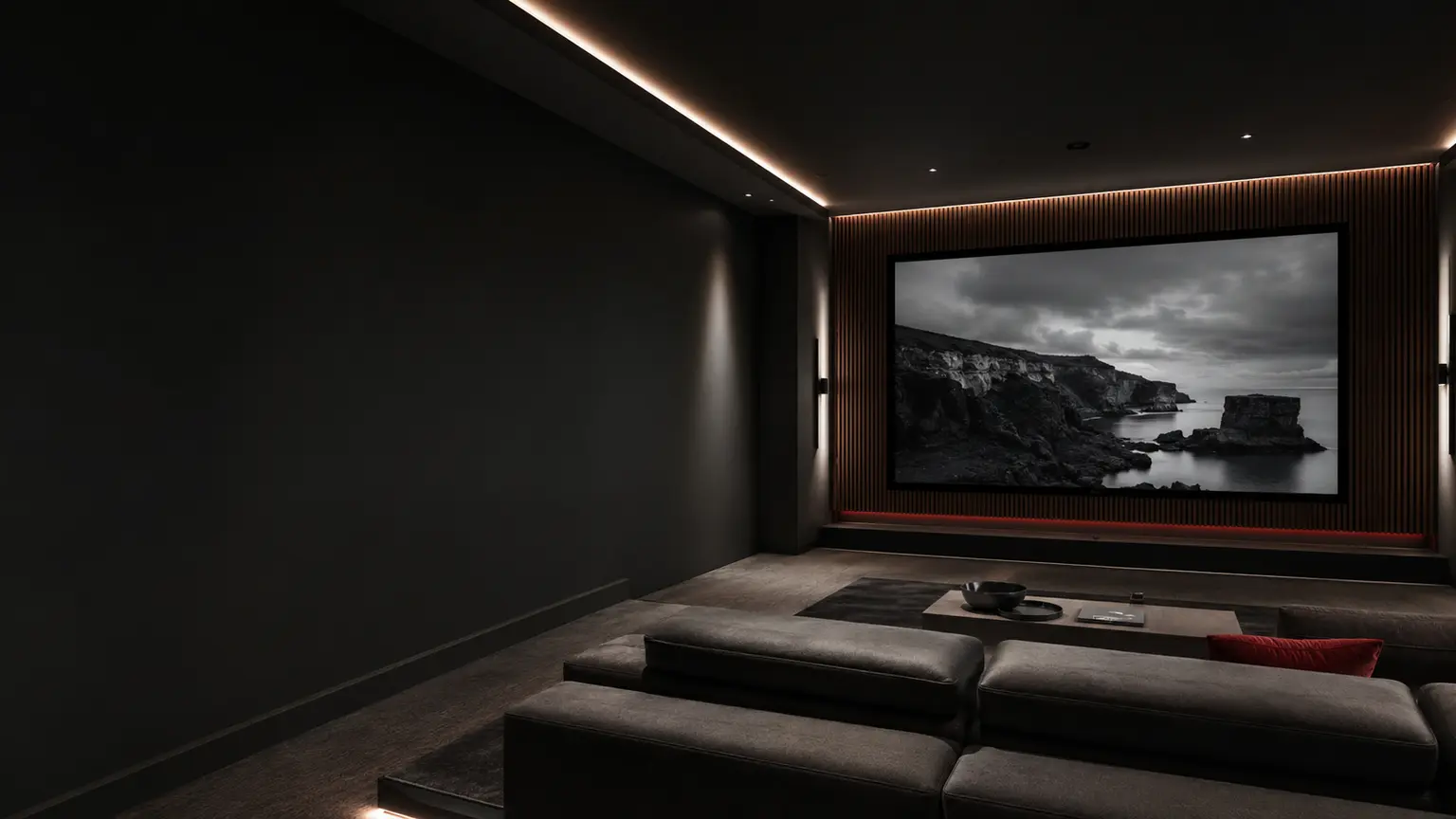 Projector and screen installation example