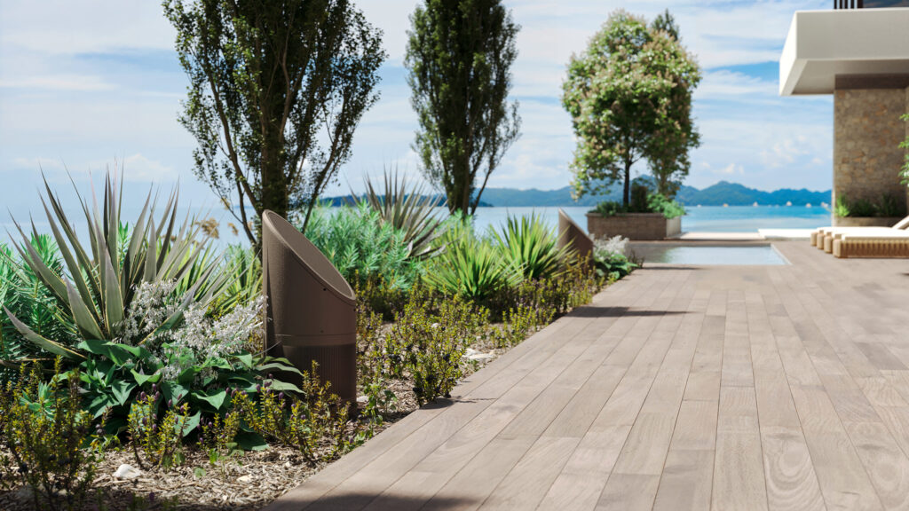 Coastal Source outdoor system in landscape